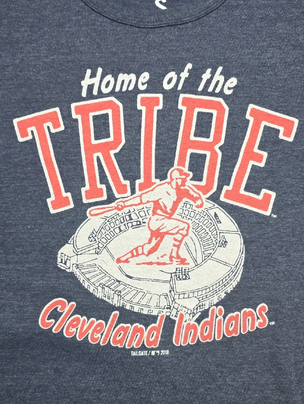 Tailgate MLB Cleveland Indians 'Home Of The Tribe' Graphic Tee Shirt Sz Sm 2018